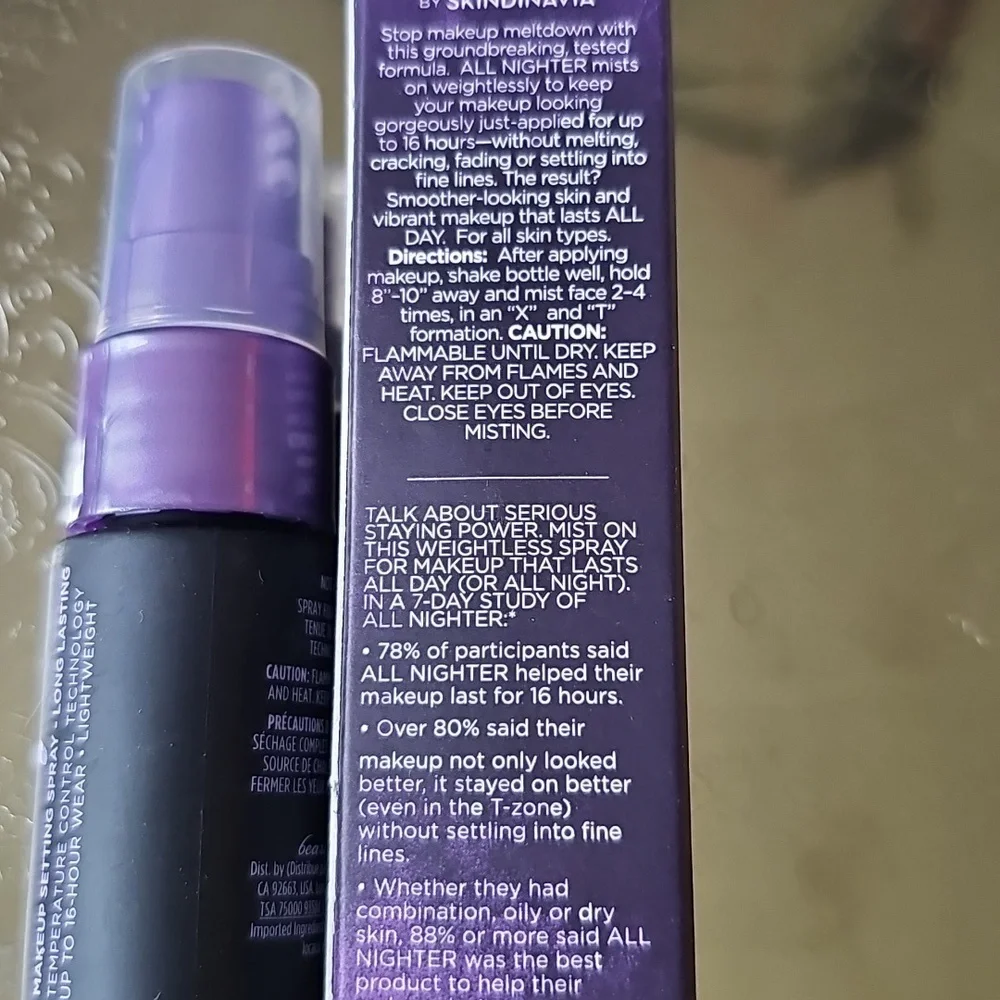 NIB Urban Decay All Nighter Makeup Setting Spray Deluxe Travel Purse Size